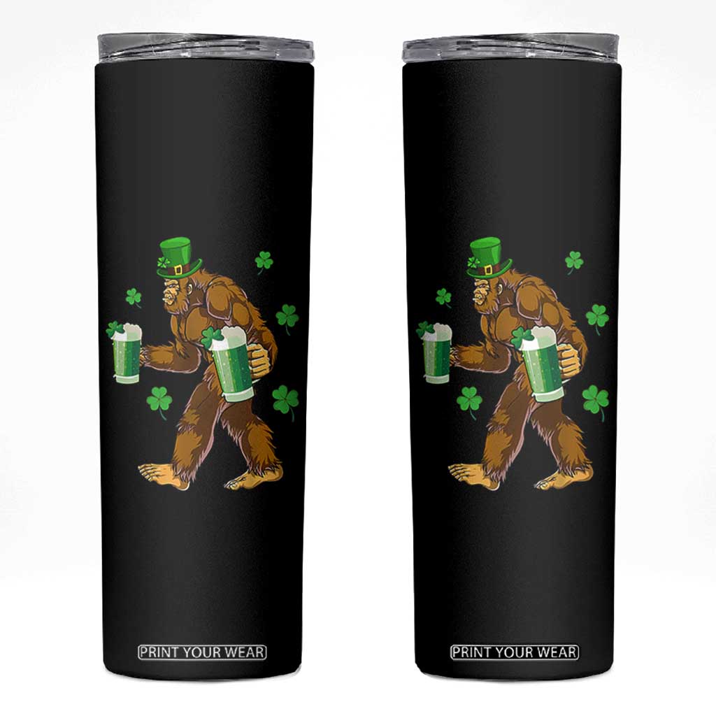 Funny Bigfoot St Patrick's Day Irish Beer Drinking Skinny Tumbler TS11 Black Print Your Wear