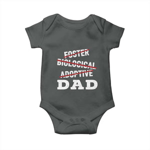 Funny Biological Adoptive Foster Dad Baby Onesie Fathers Day TS11 Dark Heather Print Your Wear