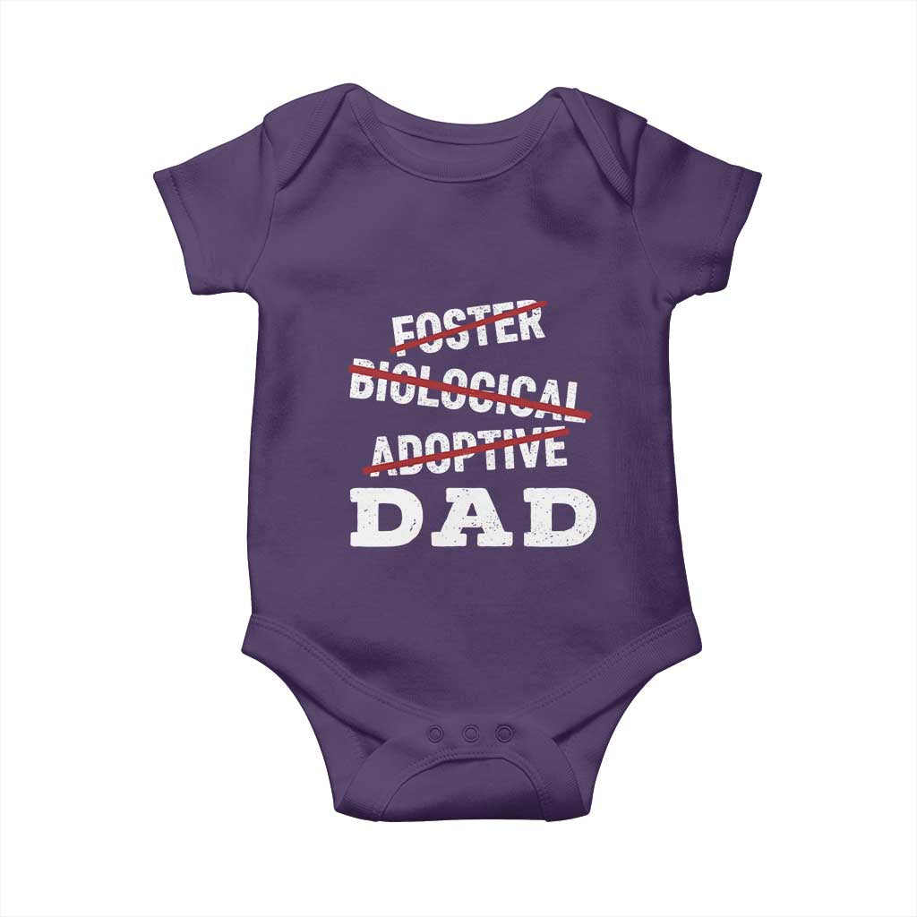 Funny Biological Adoptive Foster Dad Baby Onesie Fathers Day TS11 Purple Print Your Wear