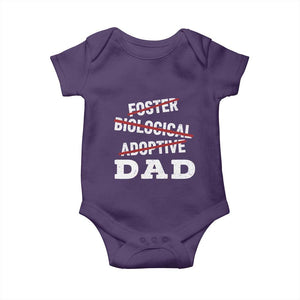 Funny Biological Adoptive Foster Dad Baby Onesie Fathers Day TS11 Purple Print Your Wear