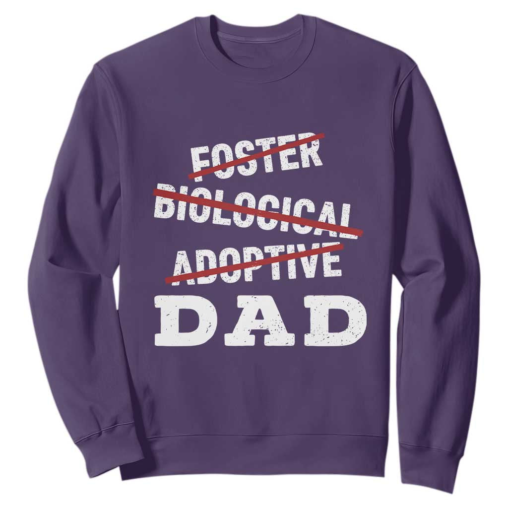 Funny Biological Adoptive Foster Dad Sweatshirt Fathers Day TS11 Purple Print Your Wear