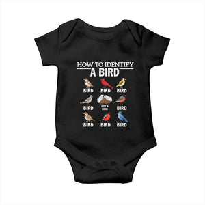 Funny Bird Watching Baby Onesie How To Identify A Bird TS02 Black Print Your Wear