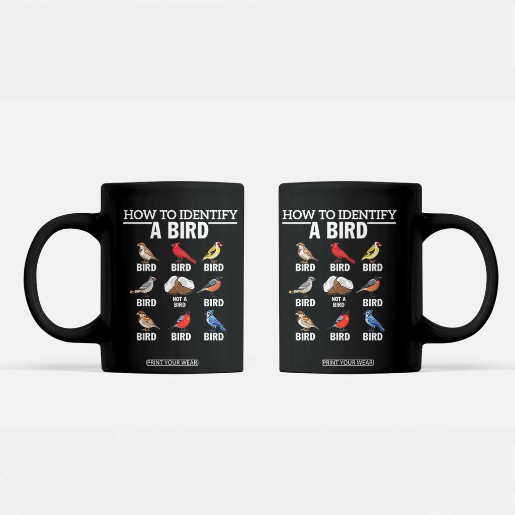 Funny Bird Watching Coffee Mug How To Identify A Bird TS02 Black Print Your Wear
