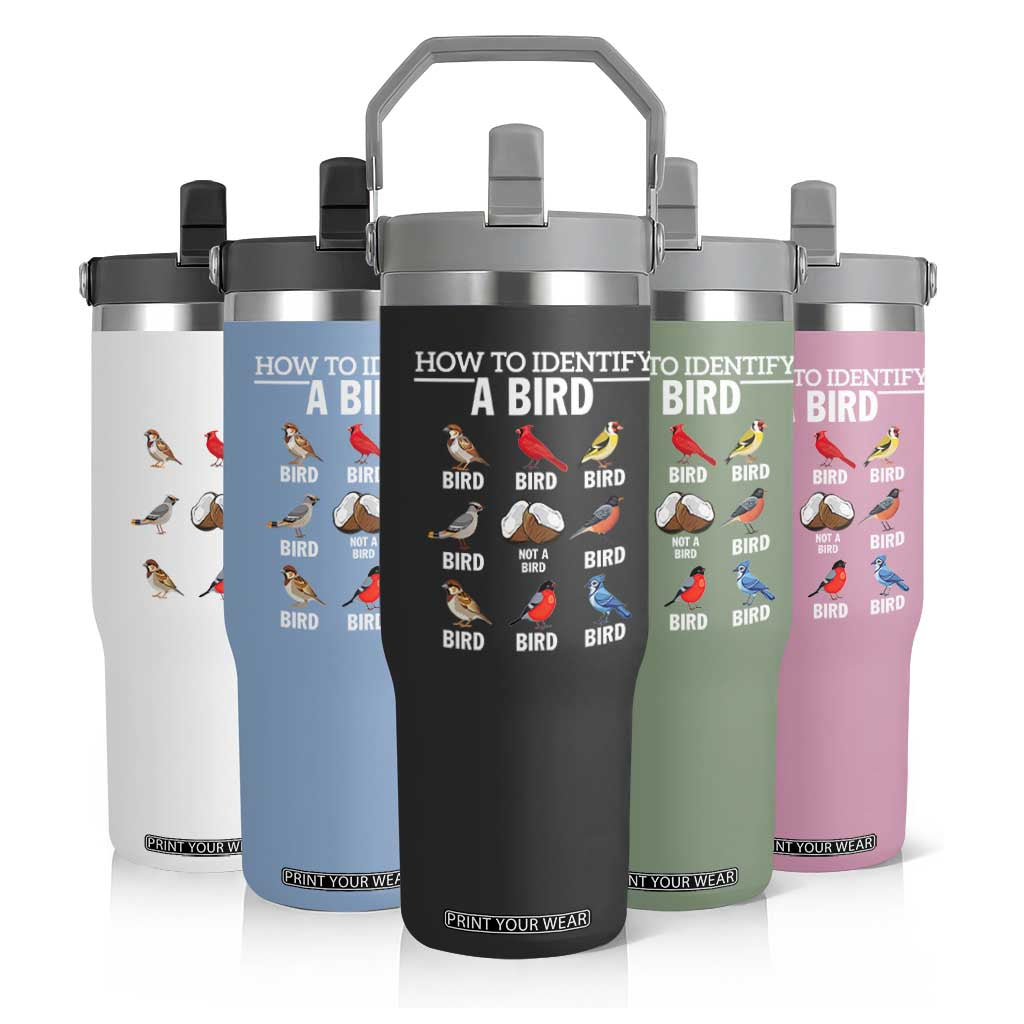 Funny Bird Watching Flip Straw Tumbler How To Identify A Bird TS02 Print Your Wear