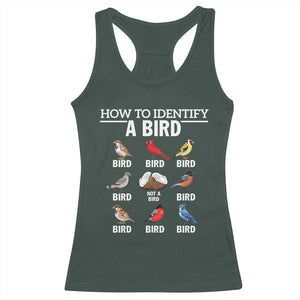 Funny Bird Watching Racerback Tank Top How To Identify A Bird TS02 Dark Forest Green Print Your Wear