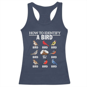 Funny Bird Watching Racerback Tank Top How To Identify A Bird TS02 Navy Print Your Wear