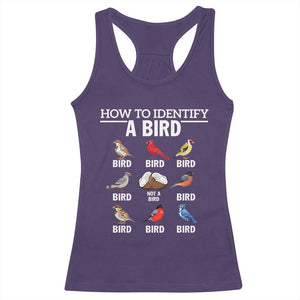 Funny Bird Watching Racerback Tank Top How To Identify A Bird TS02 Purple Print Your Wear