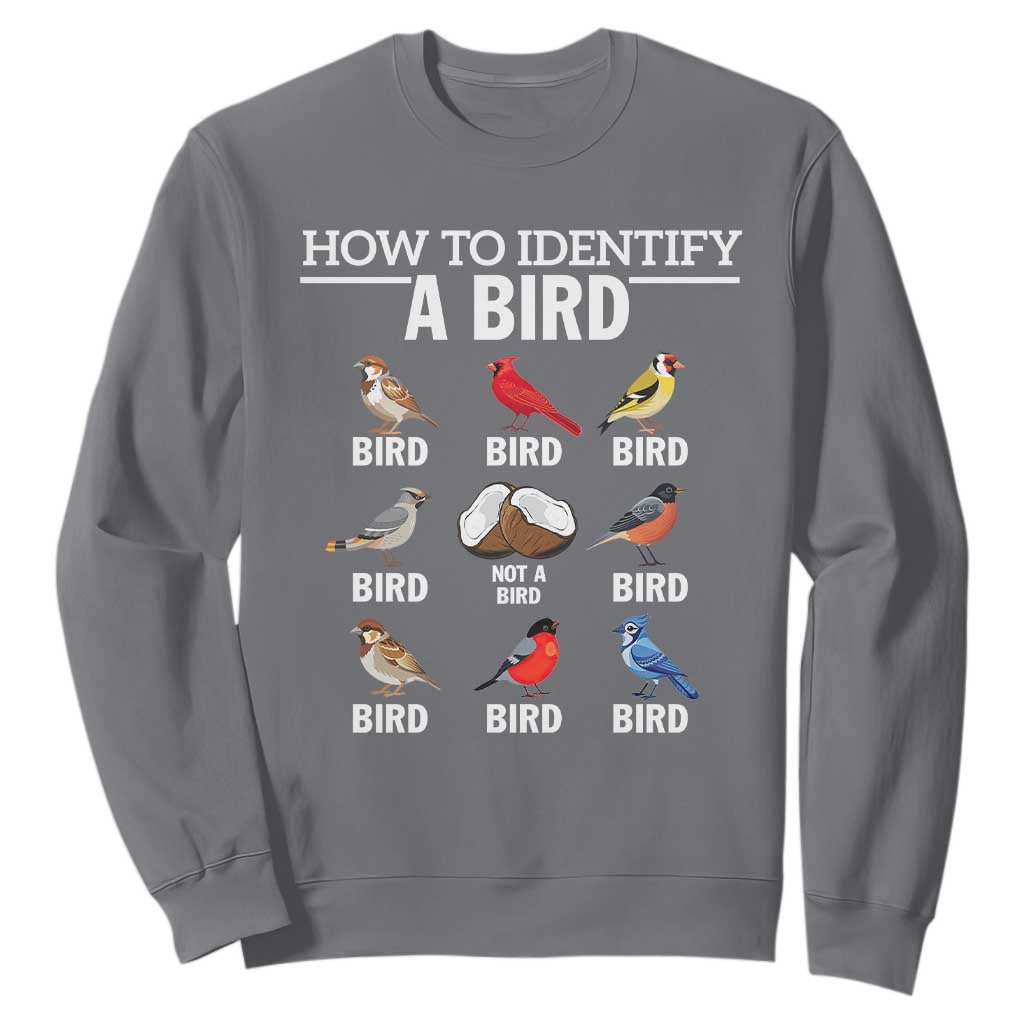 Funny Bird Watching Sweatshirt How To Identify A Bird TS02 Charcoal Print Your Wear