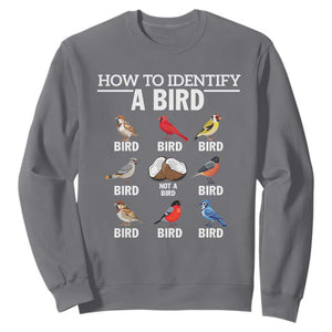 Funny Bird Watching Sweatshirt How To Identify A Bird TS02 Charcoal Print Your Wear