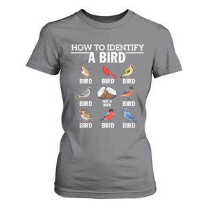 Funny Bird Watching T Shirt For Women How To Identify A Bird TS02 Charcoal Print Your Wear