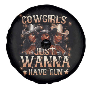 Funny Black African American Cowgirl Spare Tire Cover Cowgirls Just Wanna Have Fun TS11 Print Your Wear