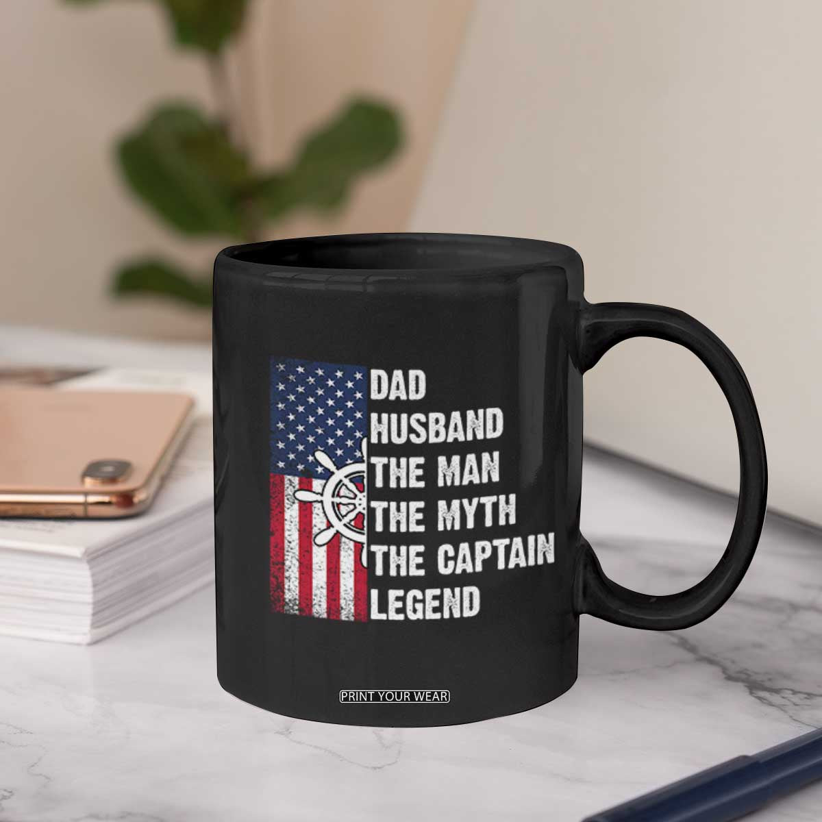 Funny Boat Captain Coffee Mug Dad Husband The Man The Myth The Captain Legend TS11 Print Your Wear