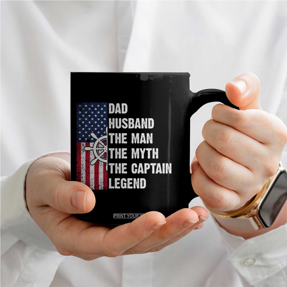 Funny Boat Captain Coffee Mug Dad Husband The Man The Myth The Captain Legend TS11 Print Your Wear