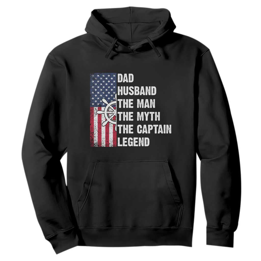 Funny Boat Captain Hoodie Dad Husband The Man The Myth The Captain Legend TS11 Black Print Your Wear
