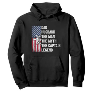 Funny Boat Captain Hoodie Dad Husband The Man The Myth The Captain Legend TS11 Black Print Your Wear