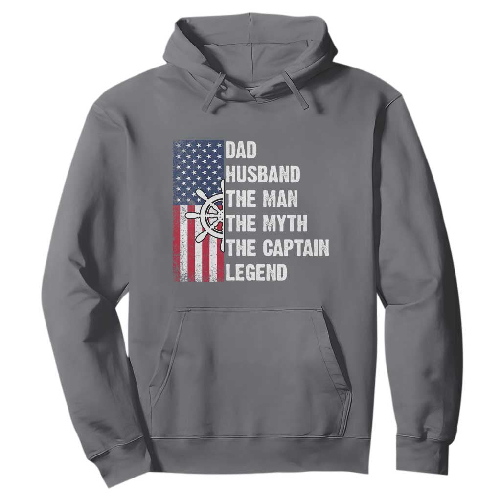 Funny Boat Captain Hoodie Dad Husband The Man The Myth The Captain Legend TS11 Charcoal Print Your Wear