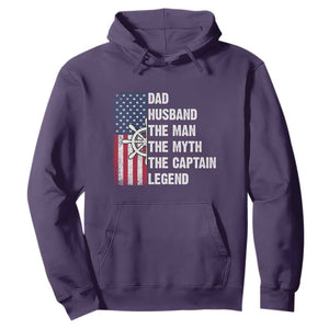 Funny Boat Captain Hoodie Dad Husband The Man The Myth The Captain Legend TS11 Purple Print Your Wear