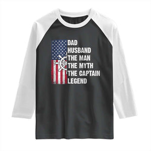Funny Boat Captain Raglan Shirt Dad Husband The Man The Myth The Captain Legend TS11 Black White Print Your Wear
