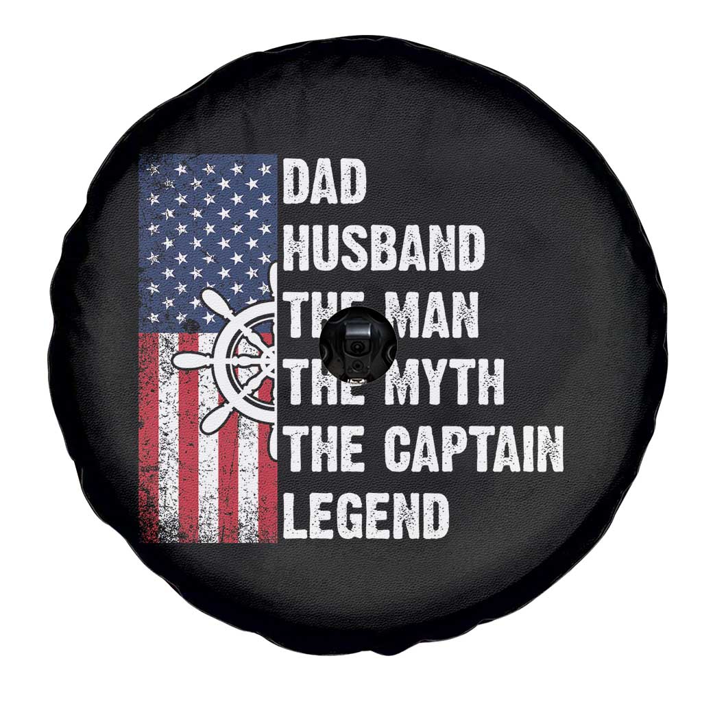 Funny Boat Captain Spare Tire Cover Dad Husband The Man The Myth The Captain Legend TS11 Print Your Wear
