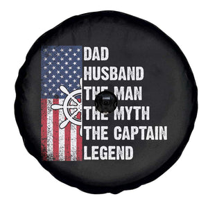 Funny Boat Captain Spare Tire Cover Dad Husband The Man The Myth The Captain Legend TS11 Print Your Wear