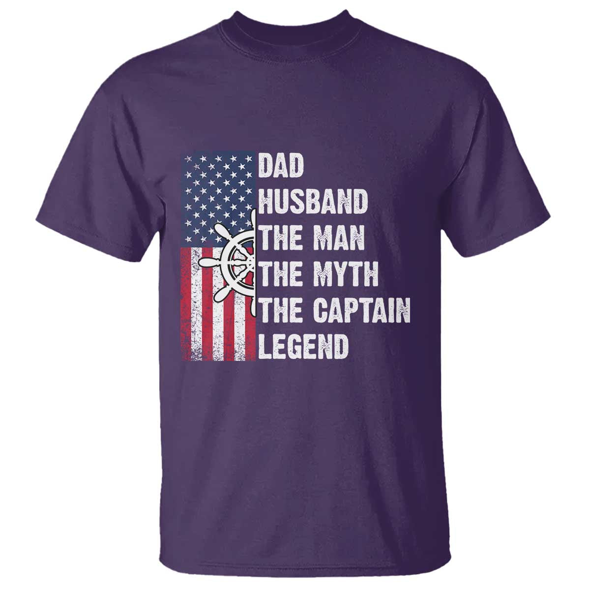 Funny Boat Captain T Shirt Dad Husband The Man The Myth The Captain Legend TS11 Purple Print Your Wear