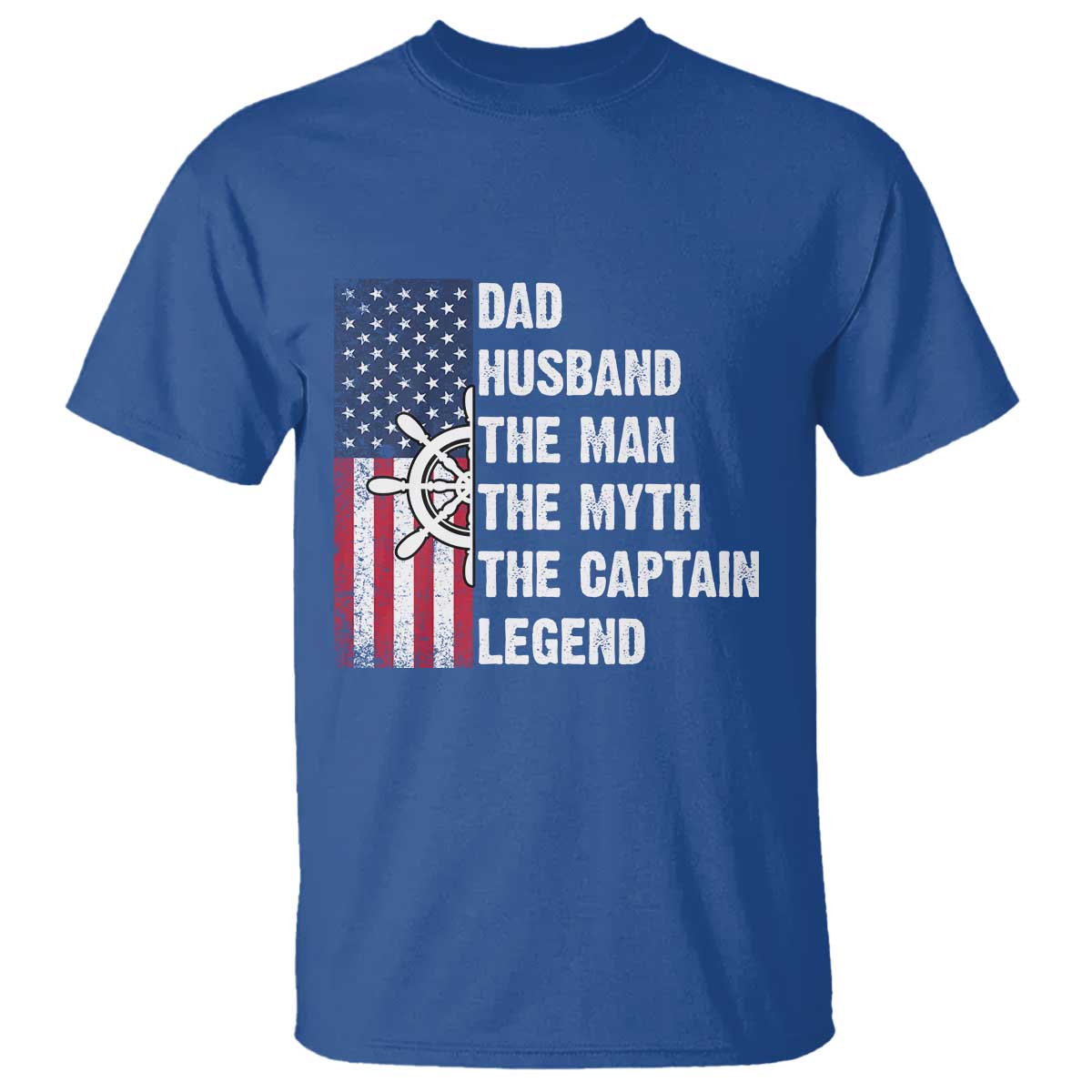 Funny Boat Captain T Shirt Dad Husband The Man The Myth The Captain Legend TS11 Royal Blue Print Your Wear