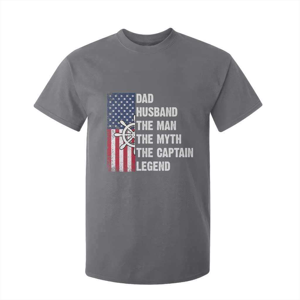 Funny Boat Captain T Shirt For Kid Dad Husband The Man The Myth The Captain Legend TS11 Charcoal Print Your Wear