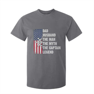 Funny Boat Captain T Shirt For Kid Dad Husband The Man The Myth The Captain Legend TS11 Charcoal Print Your Wear