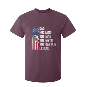 Funny Boat Captain T Shirt For Kid Dad Husband The Man The Myth The Captain Legend TS11 Maroon Print Your Wear