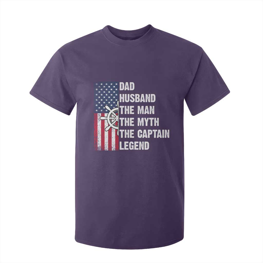 Funny Boat Captain T Shirt For Kid Dad Husband The Man The Myth The Captain Legend TS11 Purple Print Your Wear