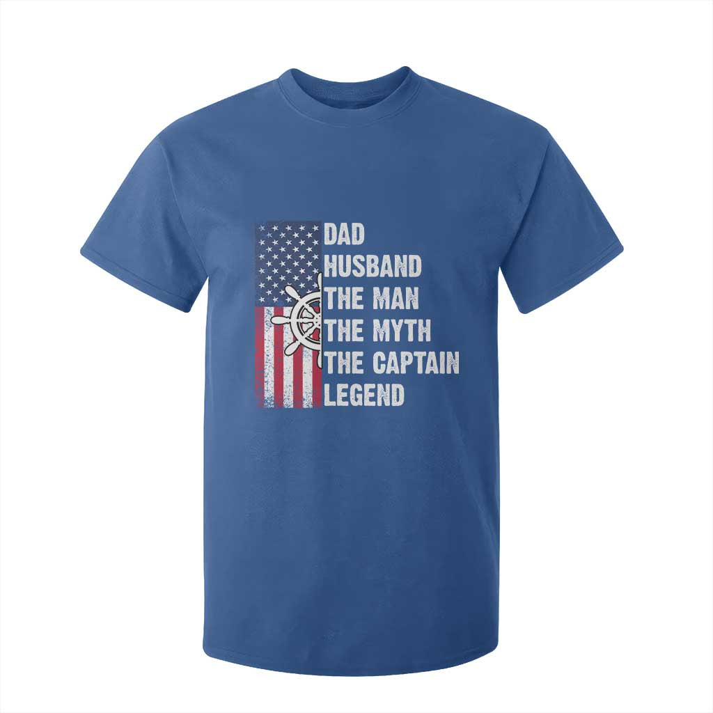 Funny Boat Captain T Shirt For Kid Dad Husband The Man The Myth The Captain Legend TS11 Royal Blue Print Your Wear