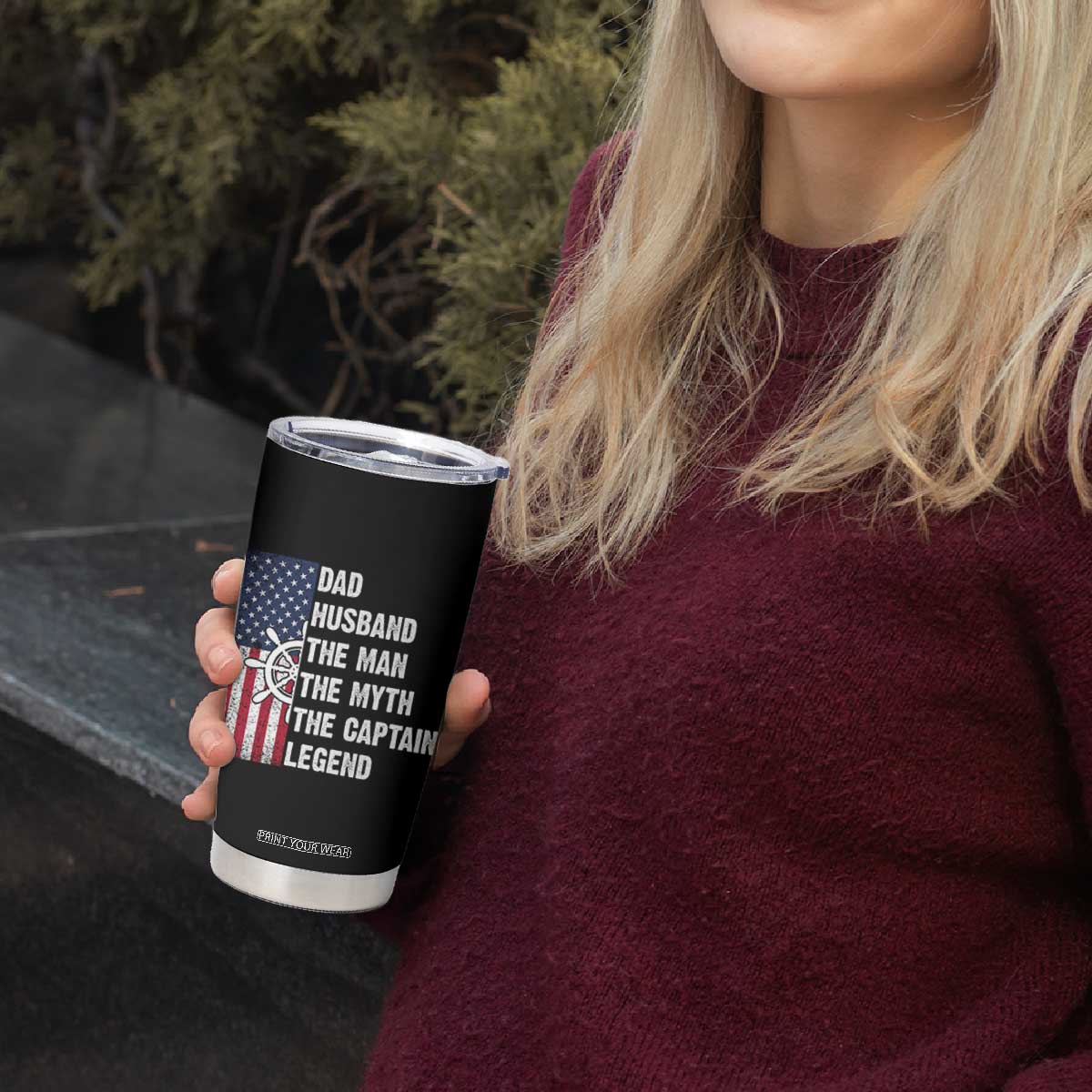 Funny Boat Captain Tumbler Cup Dad Husband The Man The Myth The Captain Legend TS11 Print Your Wear