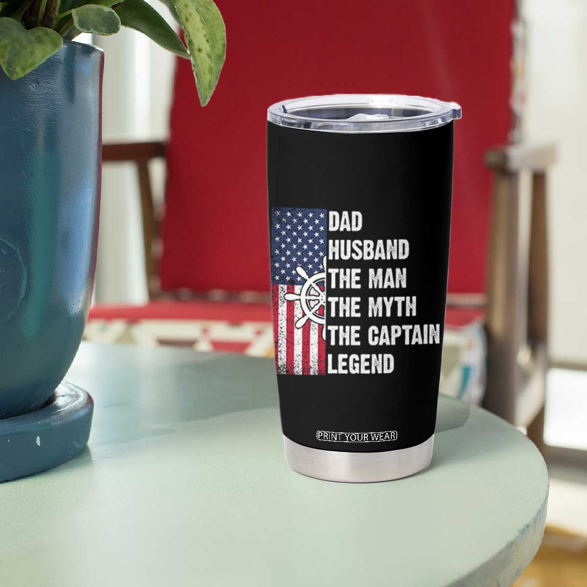 Funny Boat Captain Tumbler Cup Dad Husband The Man The Myth The Captain Legend TS11 Print Your Wear