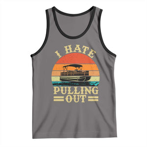 Funny Boating Boat Captain Tank Top I Hate Pulling Out Vintage Retro TS11 Deep Heather Black Print Your Wear