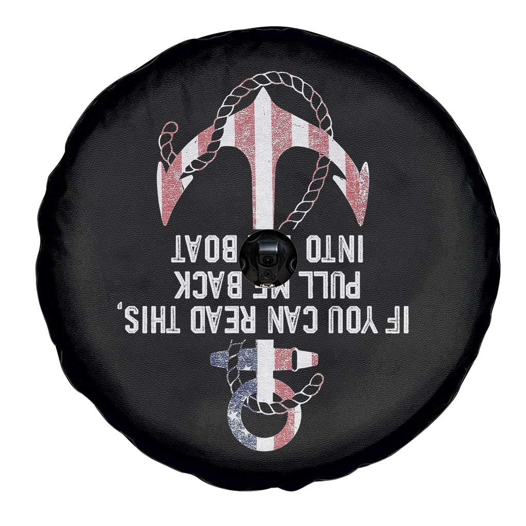 Funny Boating Captain Spare Tire Cover If You Can Read This Pull Me Back Into The Boat TS11 Print Your Wear