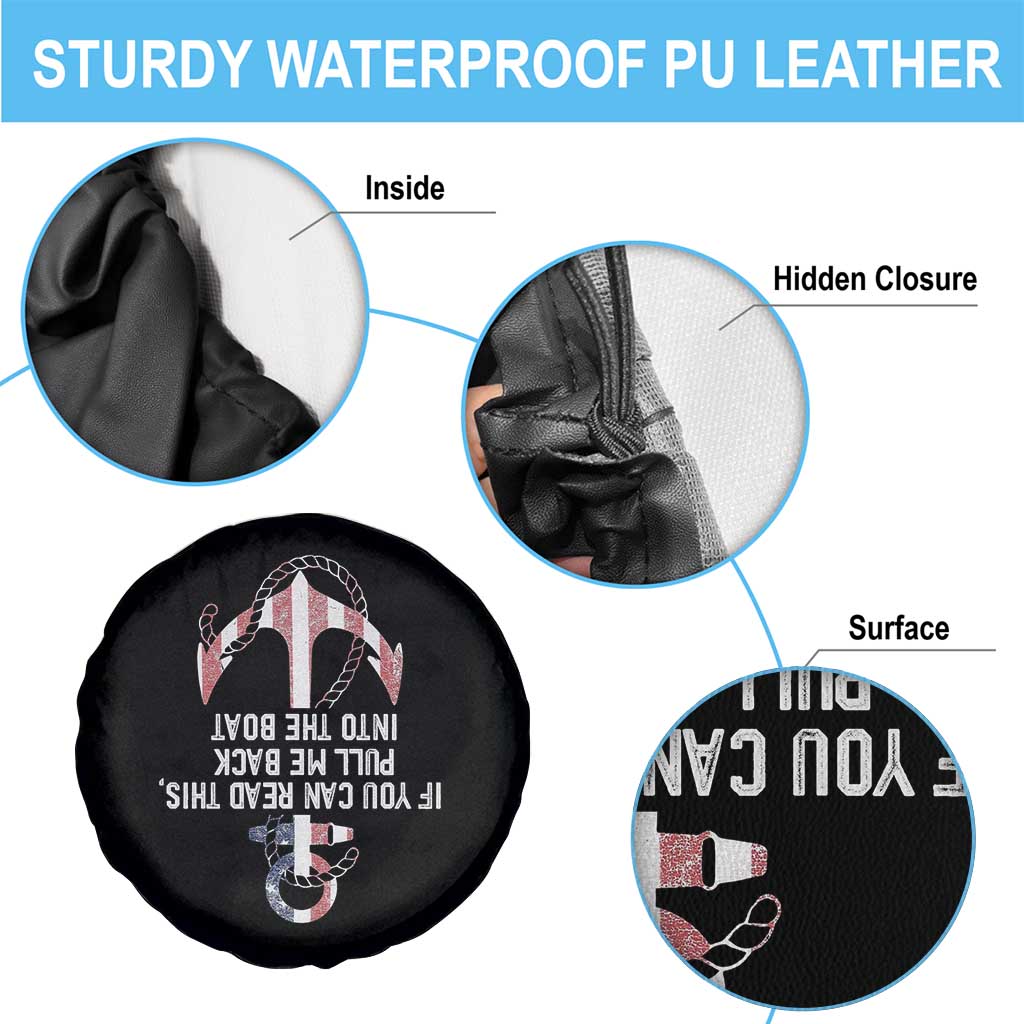 Funny Boating Captain Spare Tire Cover If You Can Read This Pull Me Back Into The Boat TS11 Print Your Wear