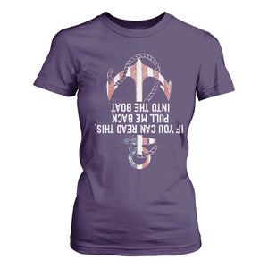Funny Boating Captain T Shirt For Women If You Can Read This Pull Me Back Into The Boat TS11 Purple Print Your Wear
