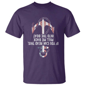 Funny Boating Captain T Shirt If You Can Read This Pull Me Back Into The Boat TS11 Purple Print Your Wear