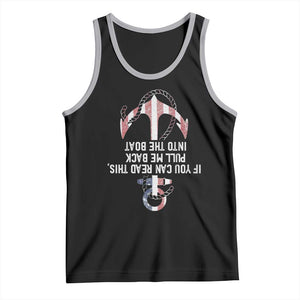 Funny Boating Captain Tank Top If You Can Read This Pull Me Back Into The Boat TS11 Black Athletic Heather Print Your Wear