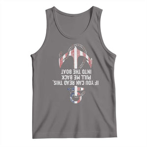 Funny Boating Captain Tank Top If You Can Read This Pull Me Back Into The Boat TS11 Deep Heather Print Your Wear