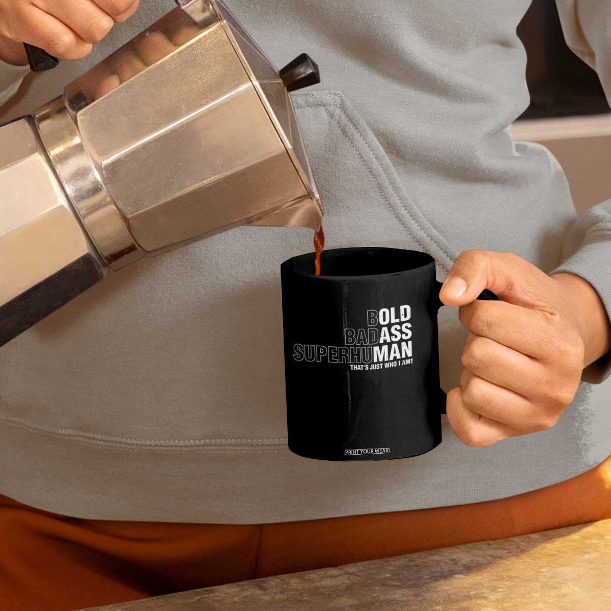 Funny Bold Badass Superhuman Coffee Mug Sarcastic Old Man Fathers Day TS11 Print Your Wear