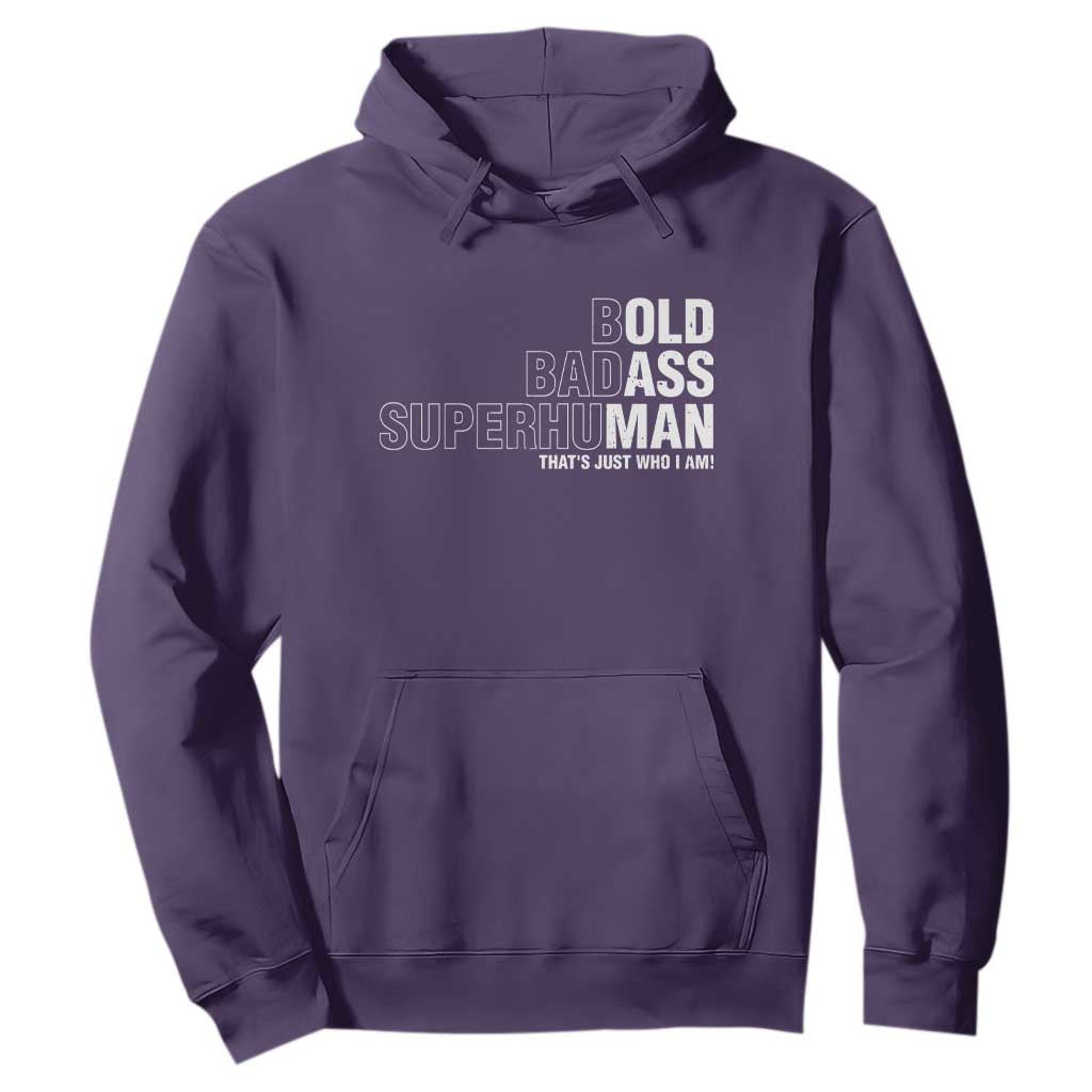 Funny Bold Badass Superhuman Hoodie Sarcastic Old Man Fathers Day TS11 Purple Print Your Wear