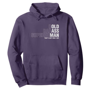 Funny Bold Badass Superhuman Hoodie Sarcastic Old Man Fathers Day TS11 Purple Print Your Wear