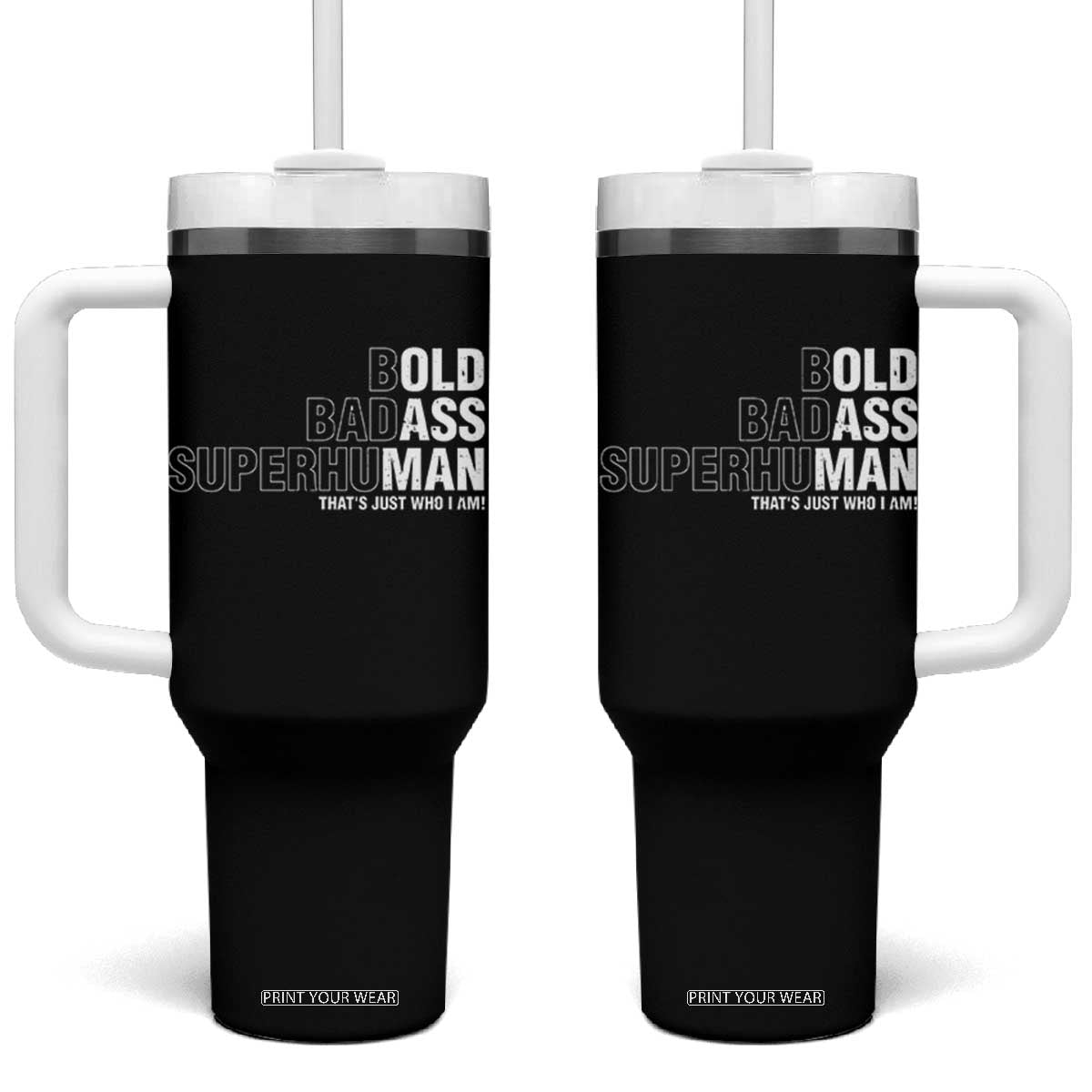 Funny Bold Badass Superhuman Tumbler With Handle Sarcastic Old Man Fathers Day TS11 One Size: 40 oz Black Print Your Wear