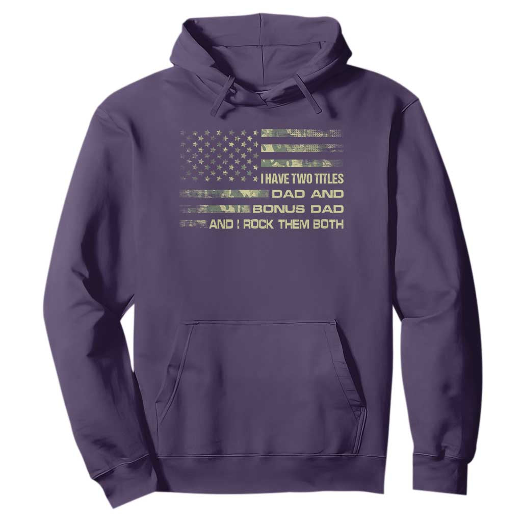 Funny Bonus Dad Hoodie Step Dad Camo American Flag Fathers Day TS10 Purple Print Your Wear