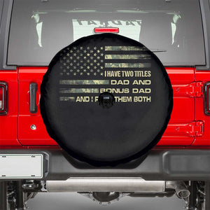 Funny Bonus Dad Spare Tire Cover Step Dad Camo American Flag Fathers Day TS10 Black Print Your Wear