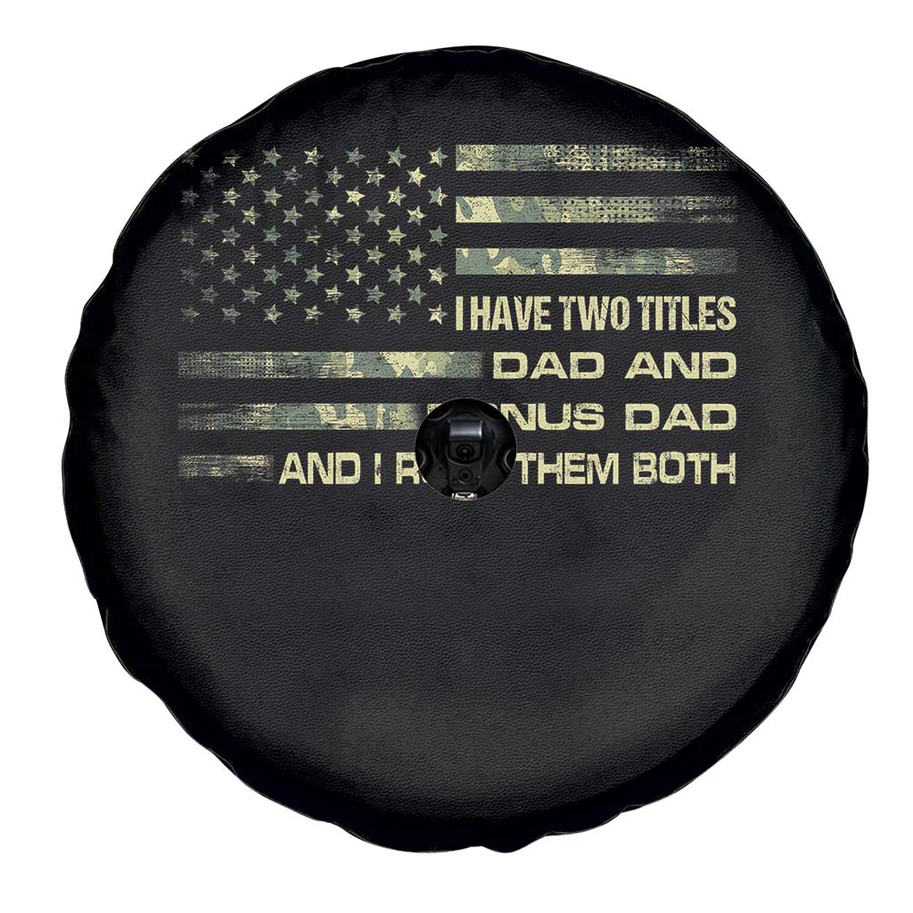 Funny Bonus Dad Spare Tire Cover Step Dad Camo American Flag Fathers Day TS10 Print Your Wear