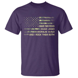 Funny Bonus Dad T Shirt Step Dad Camo American Flag Fathers Day TS10 Purple Print Your Wear