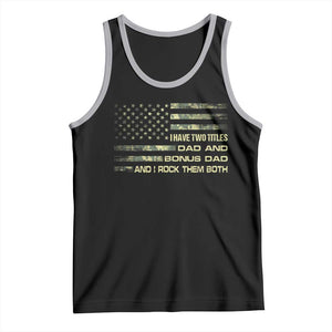 Funny Bonus Dad Tank Top Step Dad Camo American Flag Fathers Day TS10 Black Athletic Heather Print Your Wear