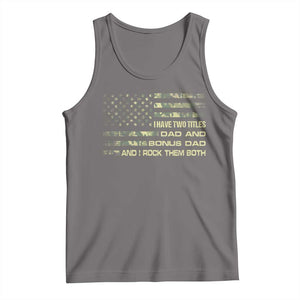 Funny Bonus Dad Tank Top Step Dad Camo American Flag Fathers Day TS10 Deep Heather Print Your Wear